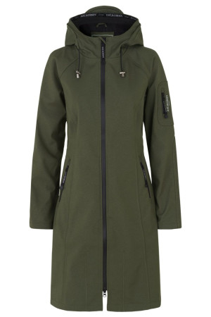 Ilse Jacobsen Damen Regenmantel lang Soft Shell RAIN37L armeegrün 44