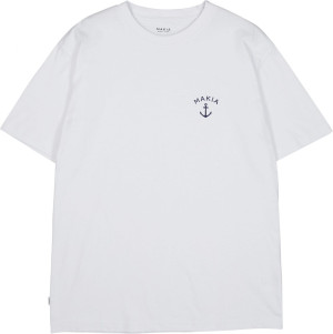 Makia Clothing Herren T-Shirt mit Print Folke weiß S