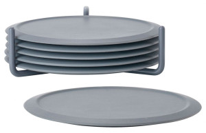 Zone Denmark Singles Glasuntersetzer mit Ständer 3,1x10 cm 6 Stk. kaltgrau