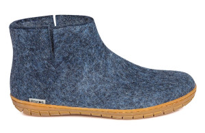 Glerups Modell G Unisex Filzstiefel Kautschuksohle natur jeansblau 35