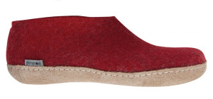 Glerups Modell A Unisex Filzschuh Ledersohle rot 45