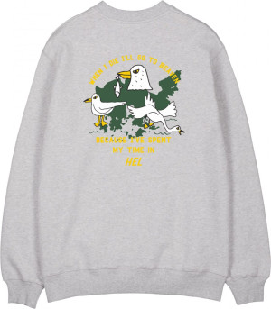 Makia Clothing Herren Sweatshirt Rundhals hellgrau mit Print Heaven Möwe...