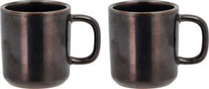 Villa Collection Porzellan Reflective Tasse / Becher 0,25 l 2 Stk. schwa...