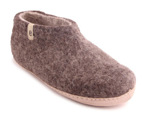 Egos Copenhagen Unisex Filzschuh Ledersohle naturbraun 36