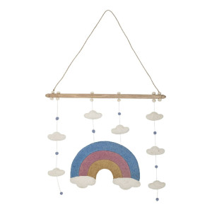 Bloomingville Mini Kindermobile Wolle mehrfarbig Höhe 90 cm