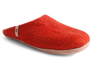 Egos Copenhagen Unisex Filzpantoffel Ledersohle rostrot 36