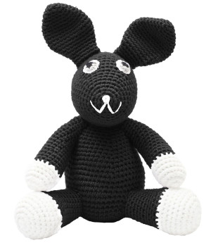 Naturezoo Gehäkelt Kuscheltier Kaninchen Höhe 20 cm schwarz, weiß