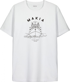 Makia Clothing Herren T-Shirt mit Print Mariner weiß S
