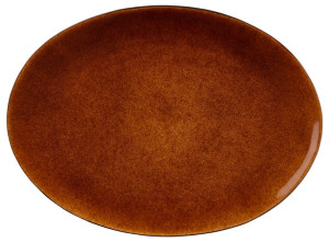 Bitz Steingut Platte 34x45 cm schwarz, bernstein