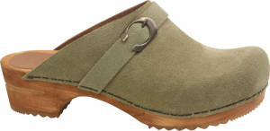 Sanita Damen Clogs Holz offen Hedi grün 37