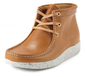 Nature Footwear Damen Schnürstiefel niedrig Emma kastanie, weiß 37