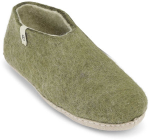 Egos Copenhagen Unisex Filzschuh Ledersohle moosgrün 43