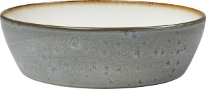 Bitz Steingut Schüssel / Teller tief Ø 18 cm grau, creme