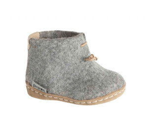 Glerups Modell GK Babyfilzstiefel Ledersohle grau 21