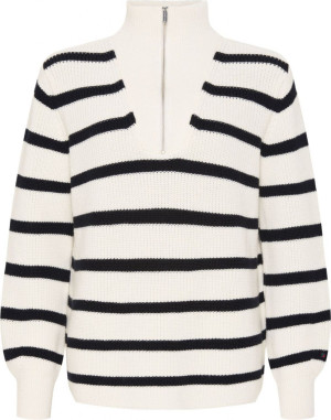 REDGREEN Damen Pullover mit Kragen und 1/4 Reißverschluss Laila off whit...