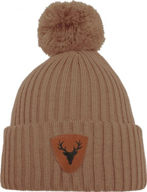 Superyellow Unisex Pudelmütze (Merinowolle - Öko-Tex) Caribou mit Schild...