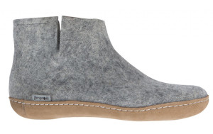 Glerups Modell G Unisex Filzstiefel Ledersohle grau 37