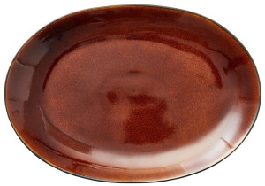 Bitz Steingut Platte 25x36 cm schwarz, bernstein