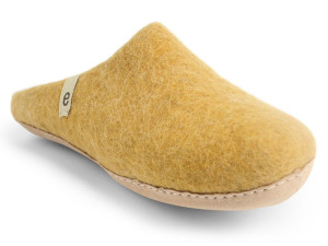 Egos Copenhagen Unisex Filzpantoffel Ledersohle senfgelb 36