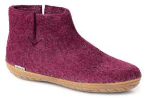 Glerups Modell G Unisex Filzstiefel Kautschuksohle natur cranberryrot 45