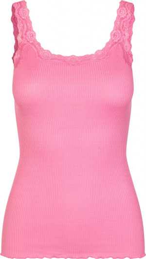 Rosemunde Copenhagen Damen Top Seide mit Spitze Babette 5357 dolly pink L