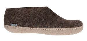 Glerups Modell A Unisex Filzschuh Ledersohle naturbraun 37