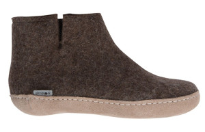 Glerups Modell G Unisex Filzstiefel Ledersohle naturbraun 44