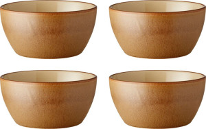 Bitz Steingut Schüssel Ø 12 cm 4 Stk. holz, sand