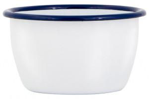 Kockums Jernverk Schüssel Emaille Ø 10 cm weiß, marine