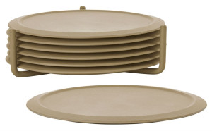 Zone Denmark Singles Glasuntersetzer mit Ständer 3,1x10 cm 6 Stk. khaki