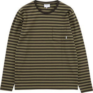 Makia Clothing Herren T-Shirt Langarm gestreift Verkstad moos S