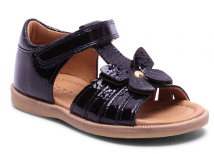 Bisgaard Mädchen Kinder Sandale mit Klettverschluß & Dekoration navyblau 25
