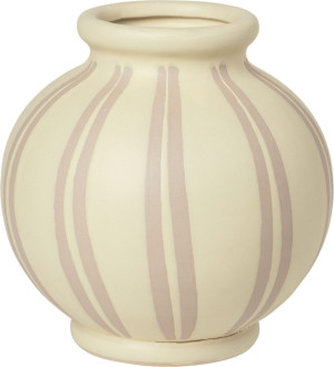 Broste Copenhagen Vase bauchig Höhe 17,8 cm Ø 17,8 cm Wilma anis, gelb, ...