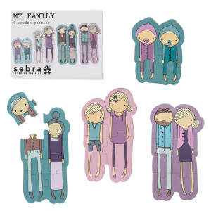 Sebra Puzzle 4 Stk. in Geschenkkarton My Family