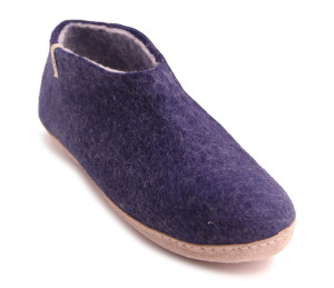 Egos Copenhagen Unisex Filzschuh Ledersohle dunkelblau 37