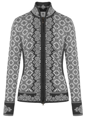 Dale of Norway Damen Merino Strickjacke Christiania schiefergrau, weiß S