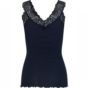 Rosemunde Copenhagen Damen Top (Öko-Tex) V-Ausschnitt Bernadine dark blue M