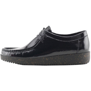 Nature Footwear Damen Sneaker Schnürverschluss Alba lackschwarz 41