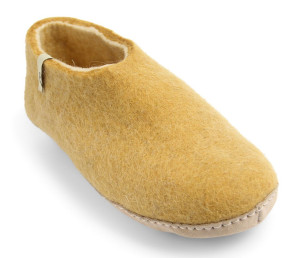 Egos Copenhagen Unisex Filzschuh Ledersohle senfgelb 39