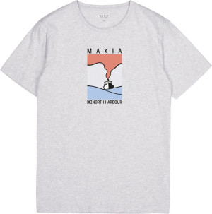 Makia Clothing Herren T-Shirt Steamer mit Print hellgrau XL