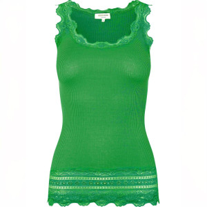 Rosemunde Copenhagen Damen Top Seide breite Spitze Rundausschnitt Benita...