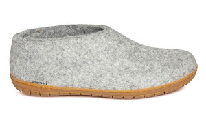 Glerups Modell A Unisex Filzschuh Kautschuksohle natur grau 35