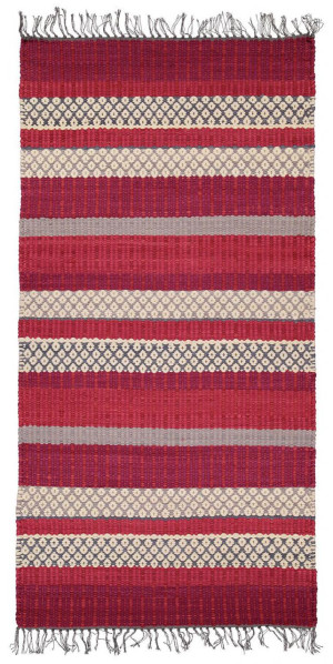 Finarte Birgitta Teppichläufer Baumwolle handgewebt rot 60x120 cm