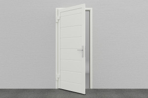 DoorHan Garagen Nebentür, M-Line, Woodgrain, RAL 9010 - Reinweiß