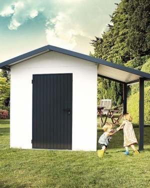 Siebau Gerätehaus SGH-SD mit Satteldach und Schleppdach