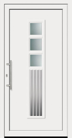 Feba Novotherm Kunststoff Haustüre Modell 513, weiß, mit Glas Mastercareé