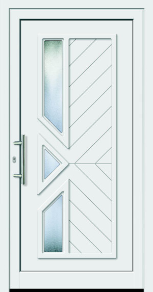 Feba Novotherm Kunststoff Haustüre Modell 503, weiß, mit Glas Orna C