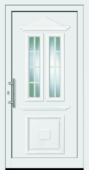 Feba Novotherm Kunststoff Haustüre Modell 504, weiß, mit Glas Orna C