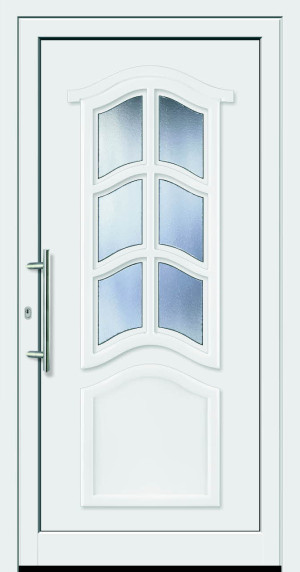Feba Novotherm Kunststoff Haustüre Modell 506, weiß, mit Glas Orna C