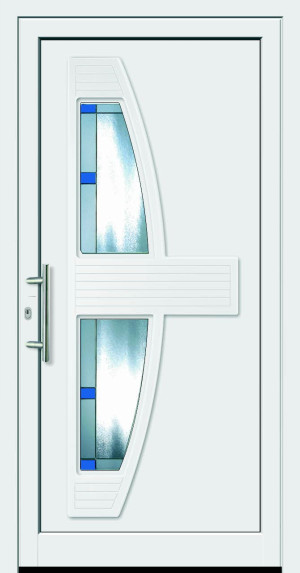 Feba Novotherm Kunststoff Haustüre Modell 508, weiß, mit Motivverglasung